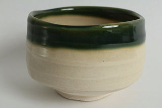 Chawan Nagare Matchaschale Detail Glasurverlauf und Rand