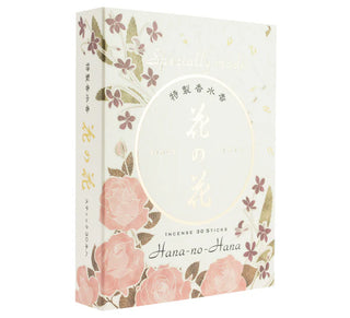 Verpackung der Hana no Hana Räucherstäbchen mit floralem Design und goldener Prägung