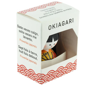 Verpackte Okiagari „Prinzessin Kaguyahime“ mit mehrsprachigem Sprichwortaufdruck