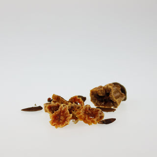 Getrocknete Kaki aufgeschnitten mit Samen