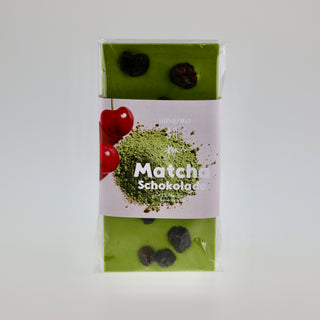 Matcha Chocolate with Sour Cherries