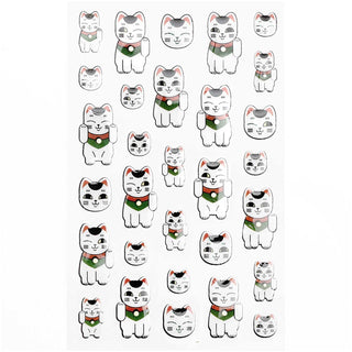 Paper Poetry gel sticker Jardin Japonais waving cats