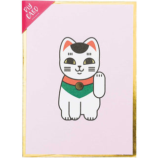 Paper Poetry Greeting Card Set Jardin Japonais Waving Cat