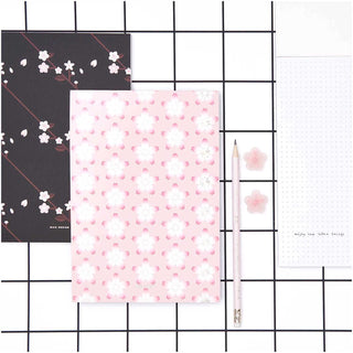 Paper Poetry Notizblock Kirschblüten schwarz A5 50 Blatt 100g/m²