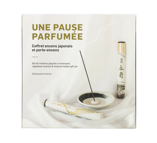Geschenkbox „Une Pause Parfumée“ – japanisches Räucherset mit Agarholz und Keramikhalter.