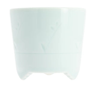 Räuchergefäß Seihakuji aus japanischem Arita-Porzellan, Seitenansicht mit schlichter Form für Koh-Dō-Zeremonien