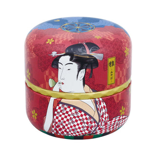Teedose Hana Ukiyo-e mit rotem Ukiyo-e-Motiv einer japanischen Frau